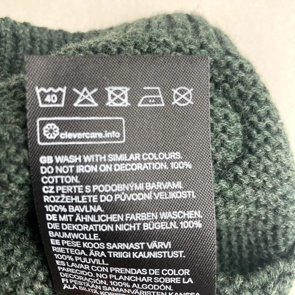 H&M Garter Stitched Tube Scarf - Green